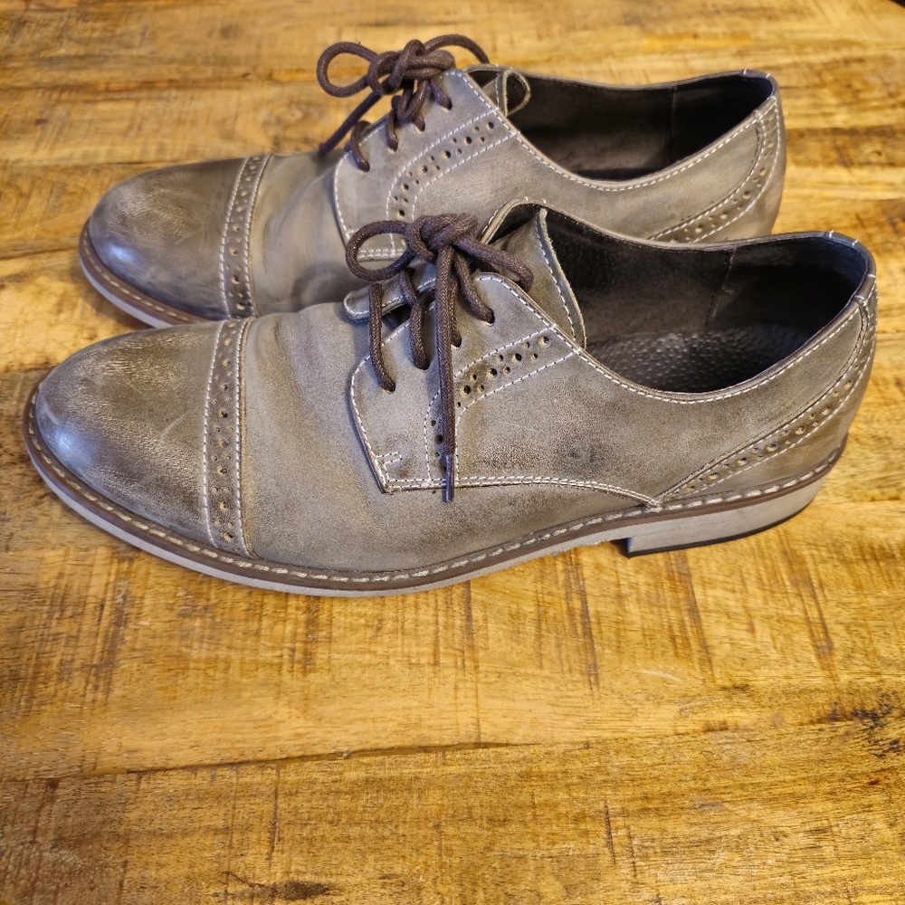 Steve Madden Men's Gray Leather Dress Shoes "Leroy" Size 9